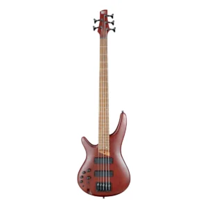 Bajo eléctrico de 5 cuerdas para zurdos Ibanez SR505EL-BM acabado Brown Mahogany de frente.