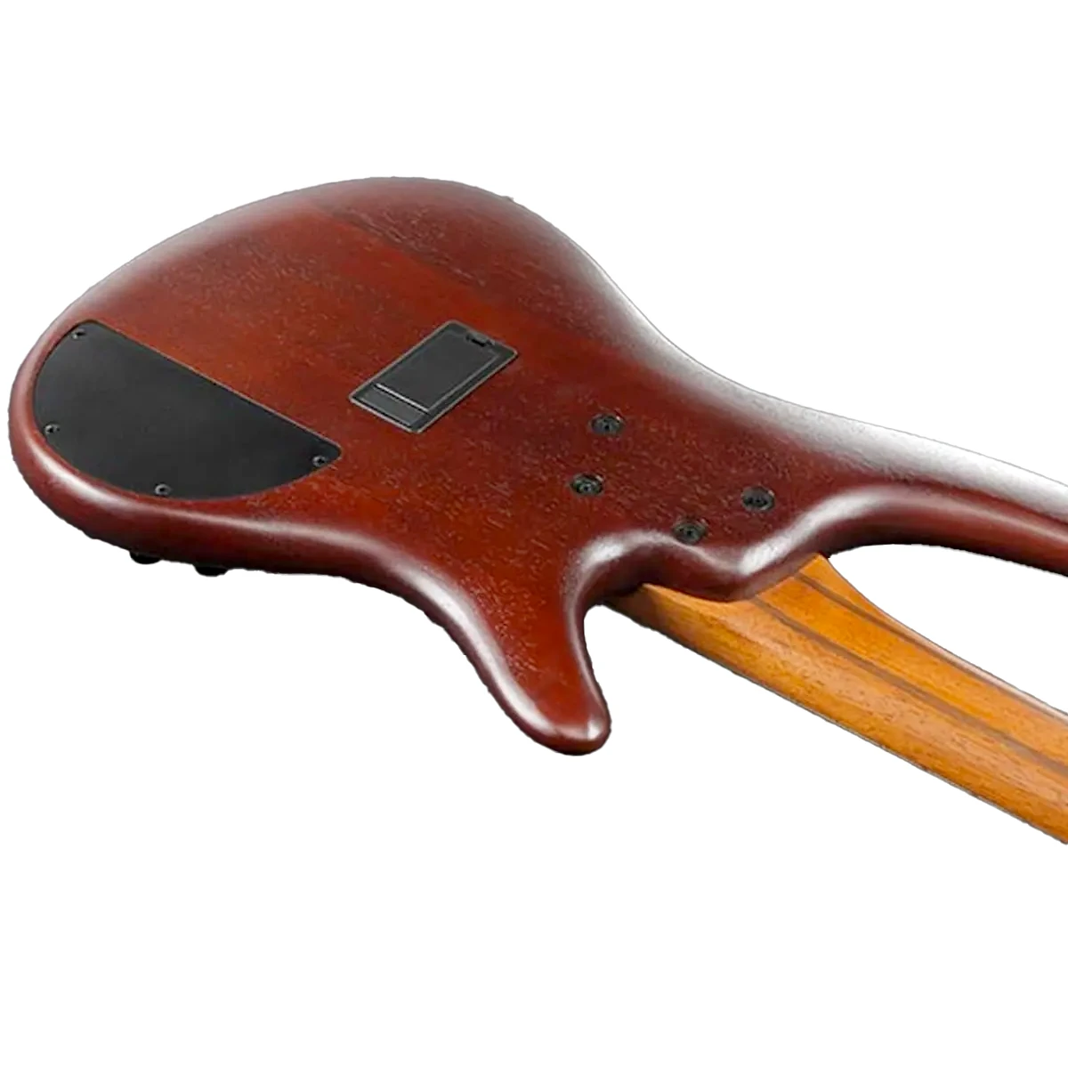 Bajo eléctrico de 5 cuerdas para zurdos Ibanez SR505EL-BM acabado Brown Mahogany de frente.
