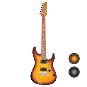 Guitarra eléctrica Ibanez AZ24S1F-TKS Transparent Black Sunburst vista frontal completa