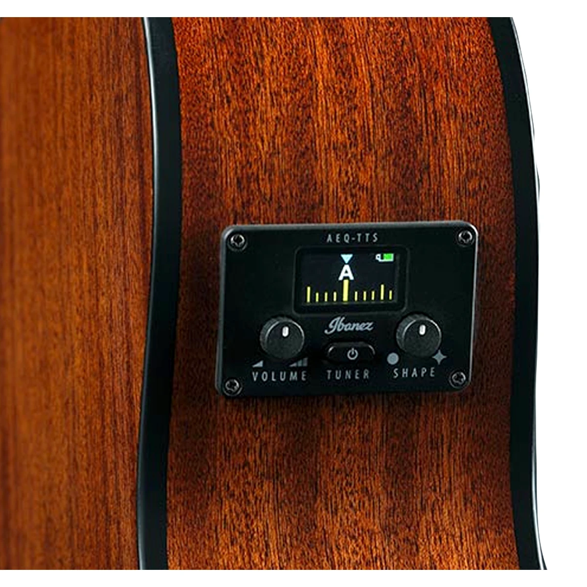 Guitarra electroacústica para zurdos Ibanez AEG70L-TIH de cuerpo delgado con tapa de arce flameado color tangerine honey burst.