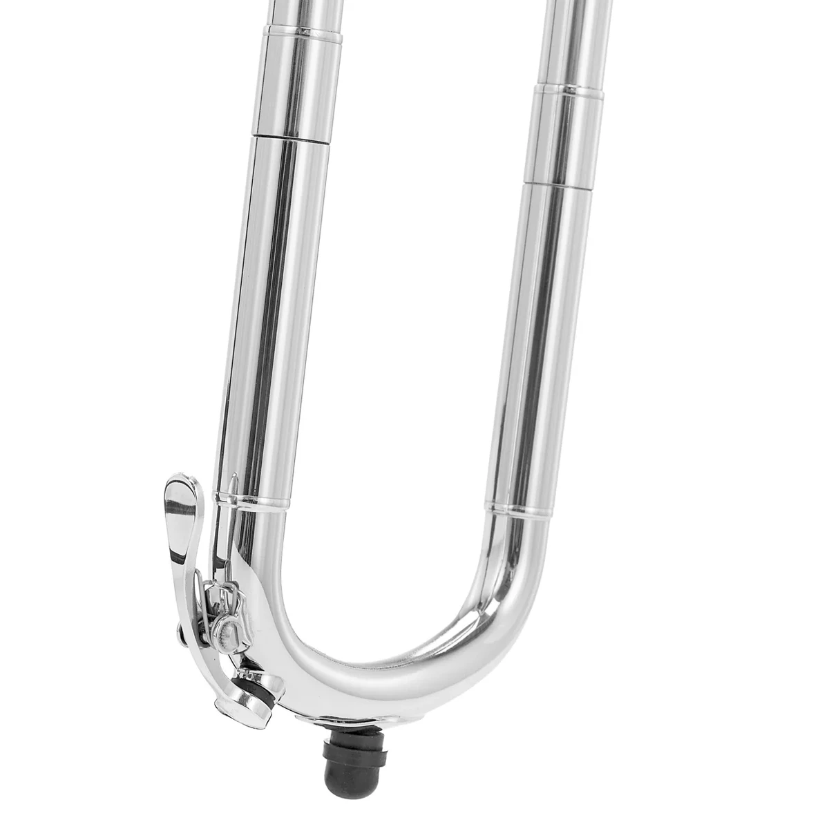 Trombón de pistones en Do Jupiter JTB720VQ de la serie 700 en acabado de laca transparente brillante con estuche.