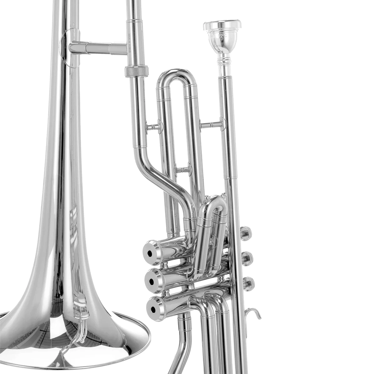 Trombón de pistones en Do Jupiter JTB720VSQ acabado premium bañado en plata brillante de la serie 700.