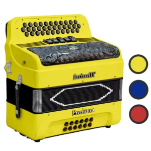 Acordeón de Botones Farinelli Premium Afinación Fa (F) | 34 botones 12 bajos y 5 Registros