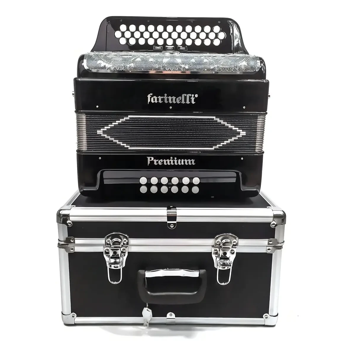 Acordeón de botones Farinelli Premium 3412 Afinadión FA Con estuche y correas