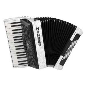 Acordeón de teclas 34 teclas y 72 bajos Hohner Bravo III 72 Blanco