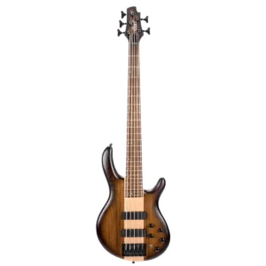 Bajo eléctrico de 5 cuerdas Cort Artisan C5 Plus OVMH ABB acabado Antique Brown Burst