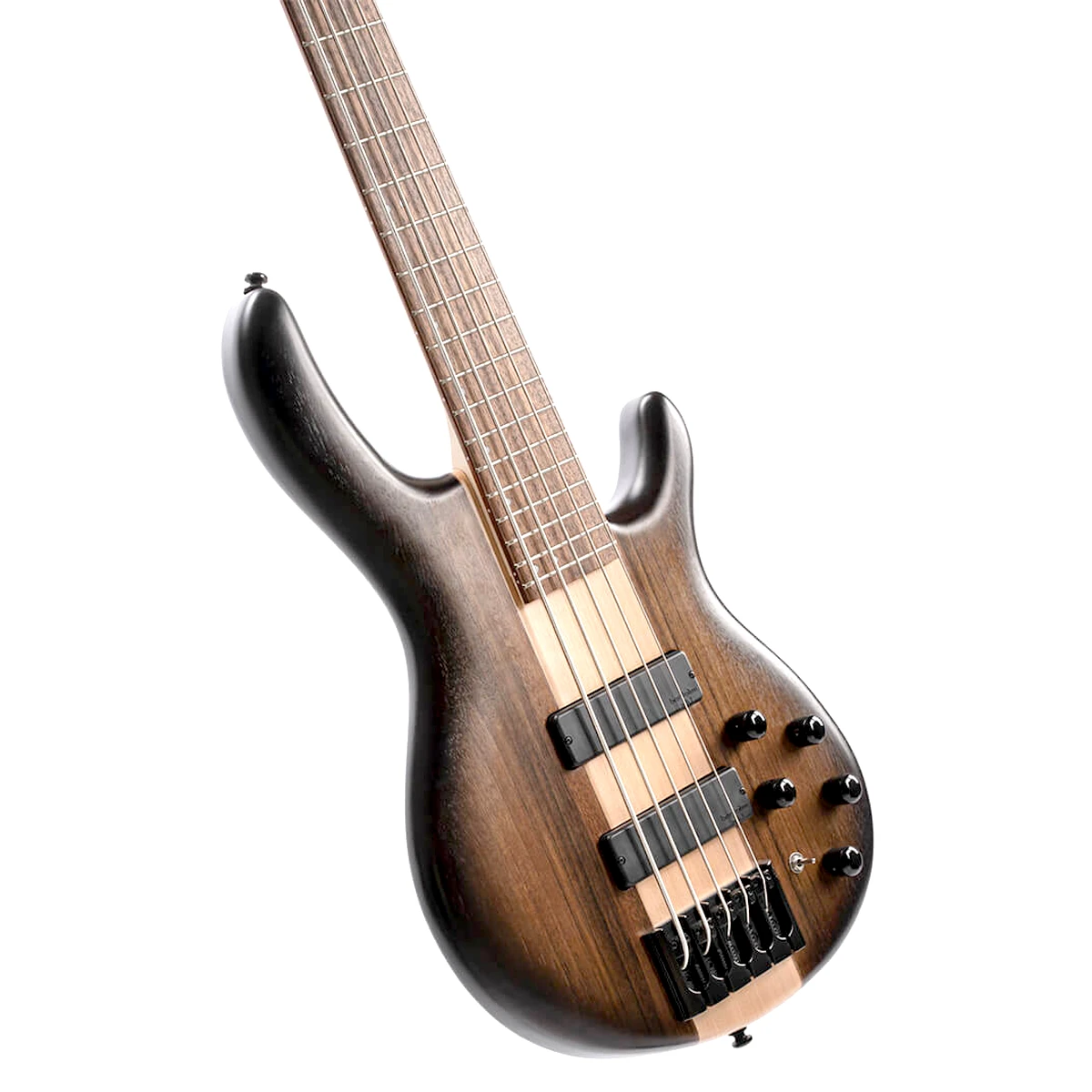 Bajo eléctrico de 5 cuerdas Cort Artisan C5 Plus OVMH ABB acabado Antique Brown Burst