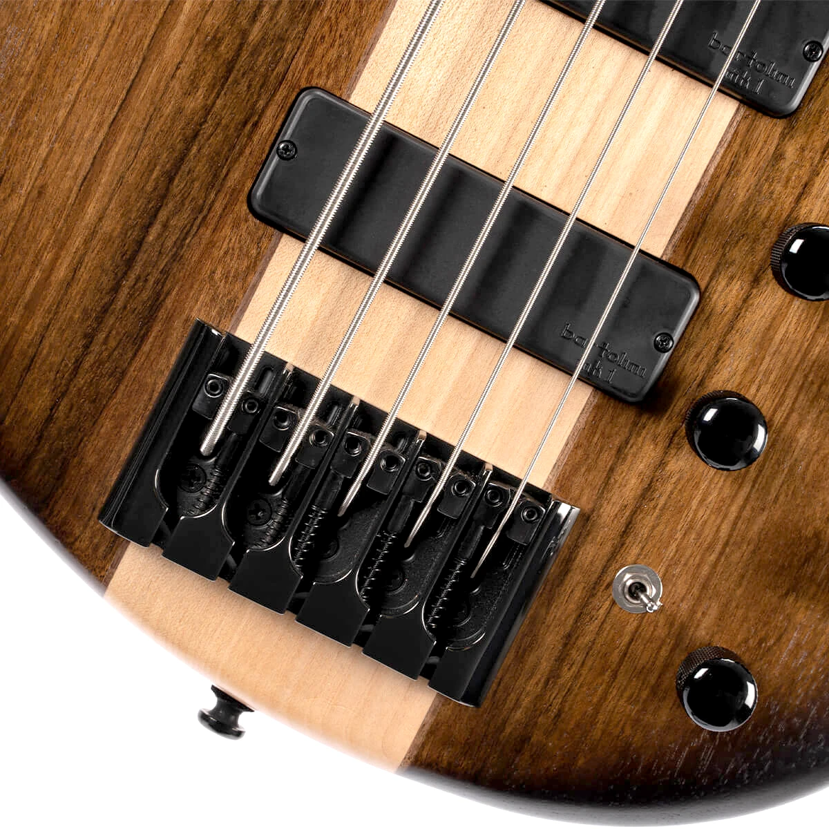 Bajo eléctrico de 5 cuerdas Cort Artisan C5 Plus OVMH ABB acabado Antique Brown Burst