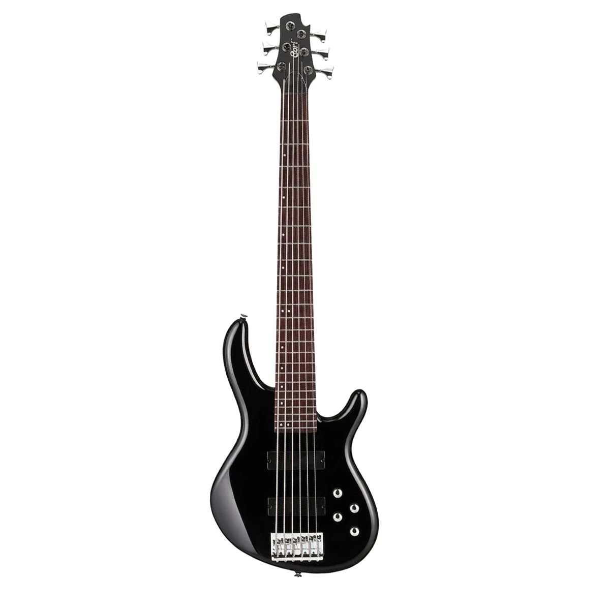 Bajo eléctrico de 6 cuerdas Cort Action Bass VI Plus BK acabado negro brillante