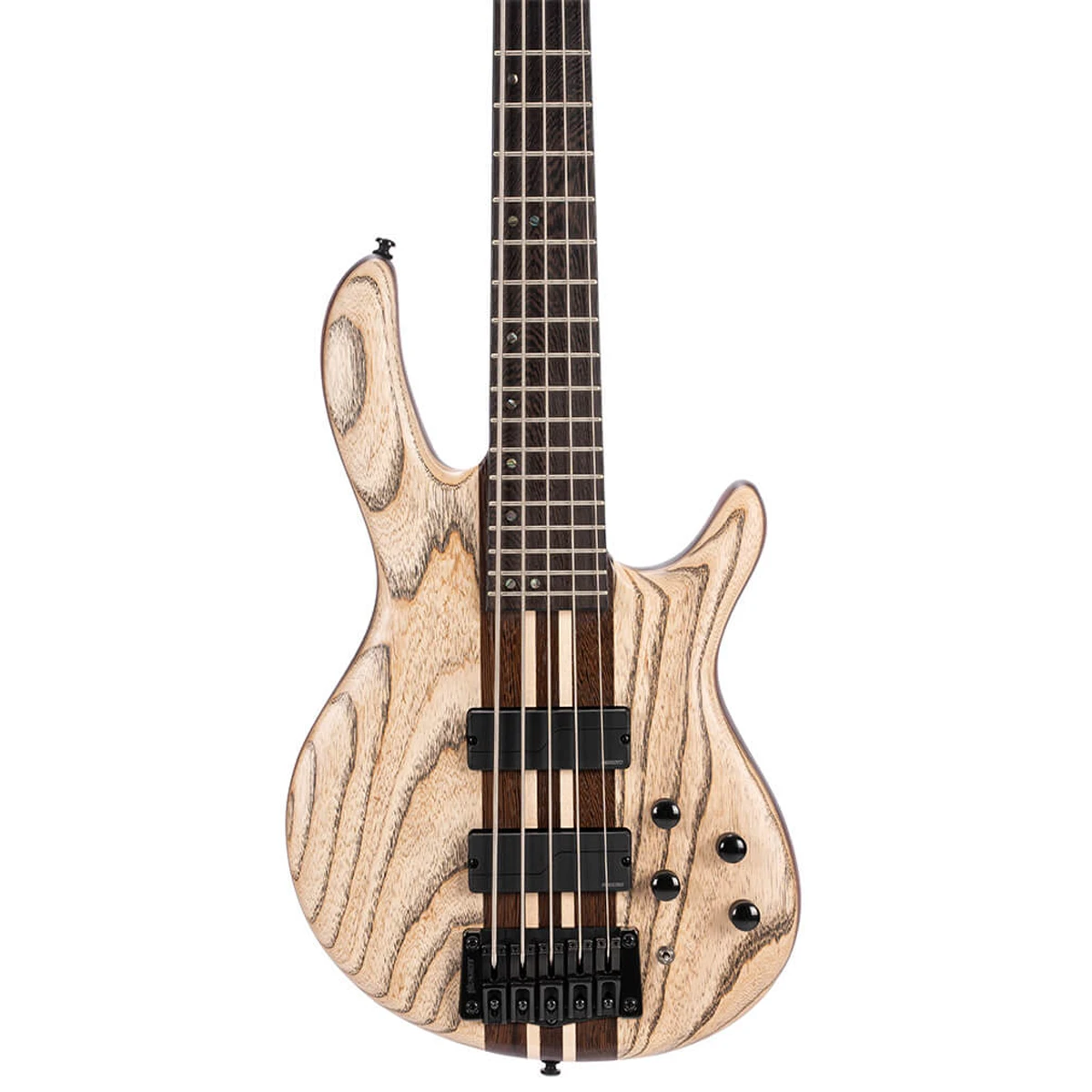 Bajo eléctrico de 5 cuerdas Cort Artisan A5 Ultra Ash Etched Natural Black