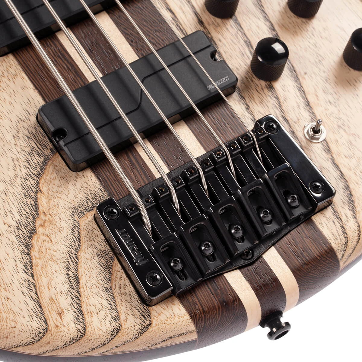 Bajo eléctrico de 5 cuerdas Cort Artisan A5 Ultra Ash Etched Natural Black