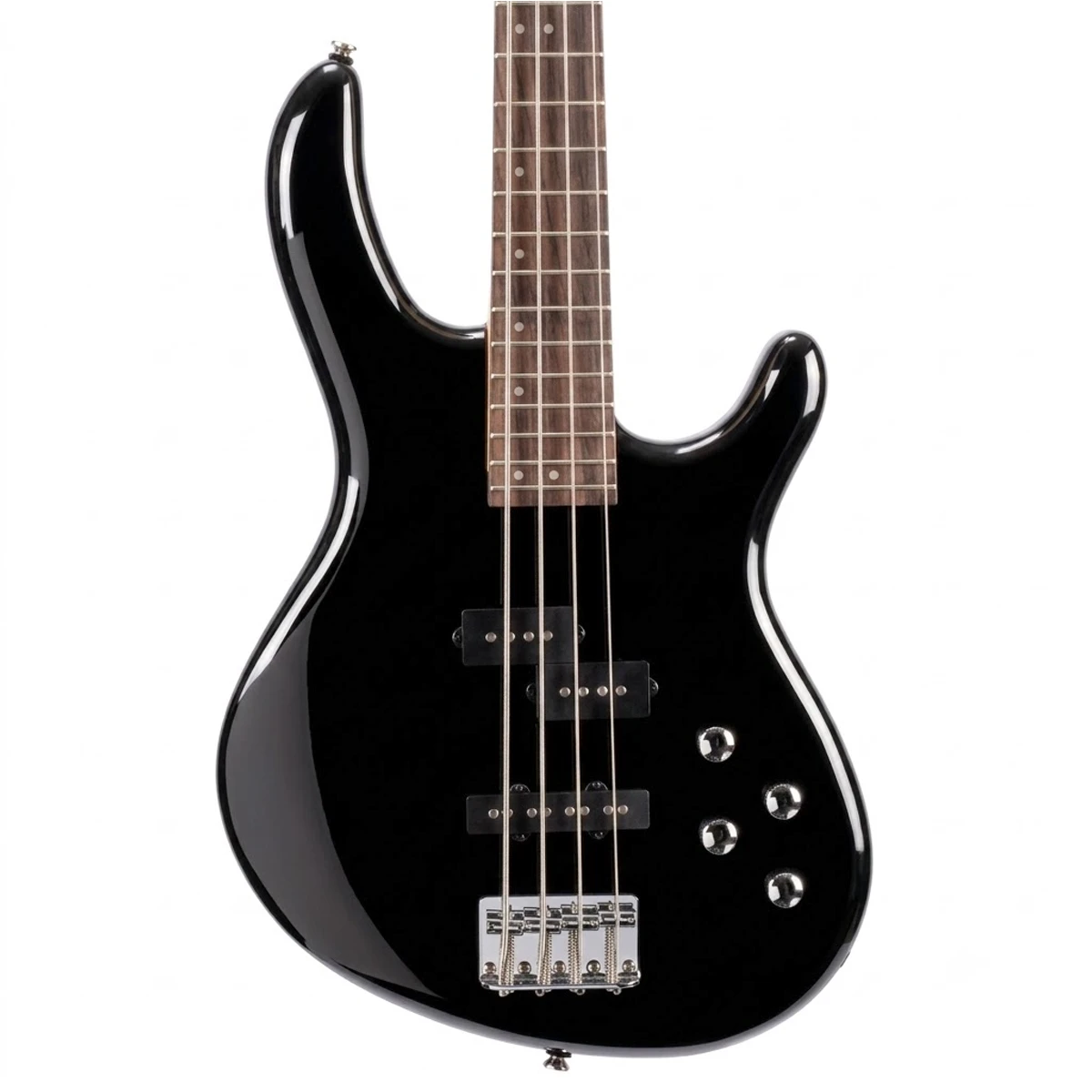 Bajo eléctrico activo Cort Action Bass Plus acabado negro brillante BK