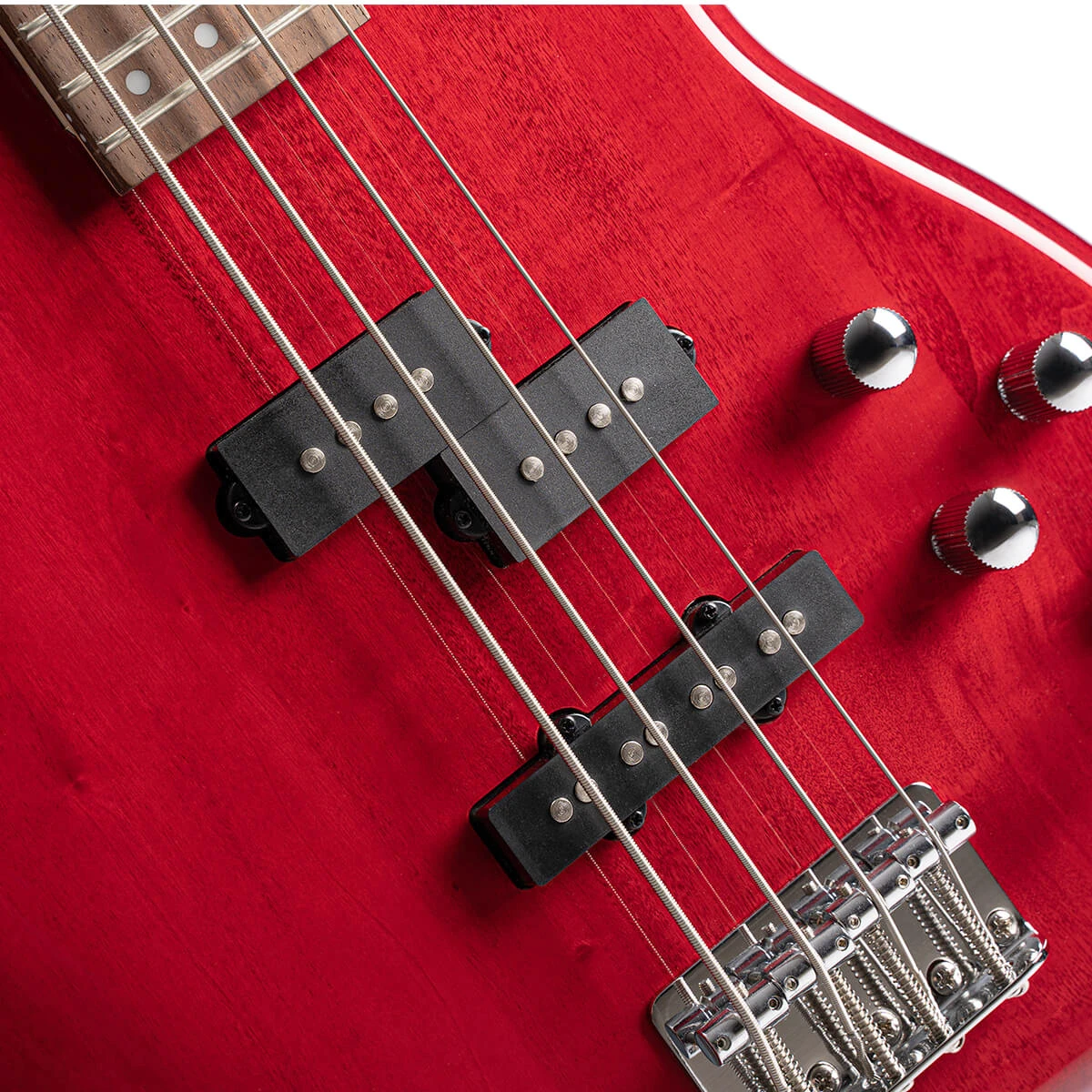 Bajo eléctrico activo Cort Action Bass Plus acabado rojo translúcido TR