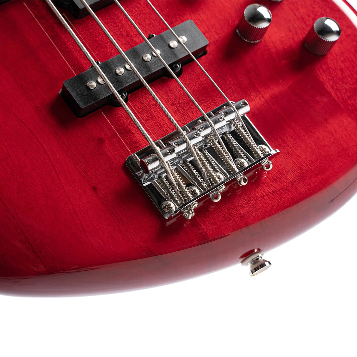 Bajo eléctrico activo Cort Action Bass Plus acabado rojo translúcido TR