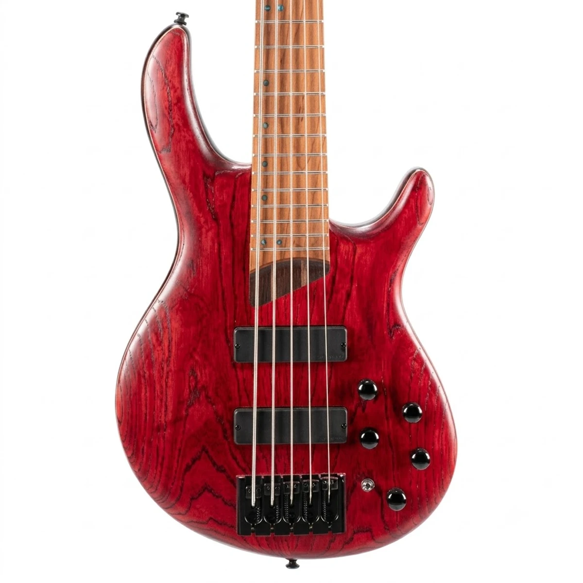 Bajo eléctrico de 5 cuerdas Cort Artisan B5 Element con pastillas Bartolini de frente.