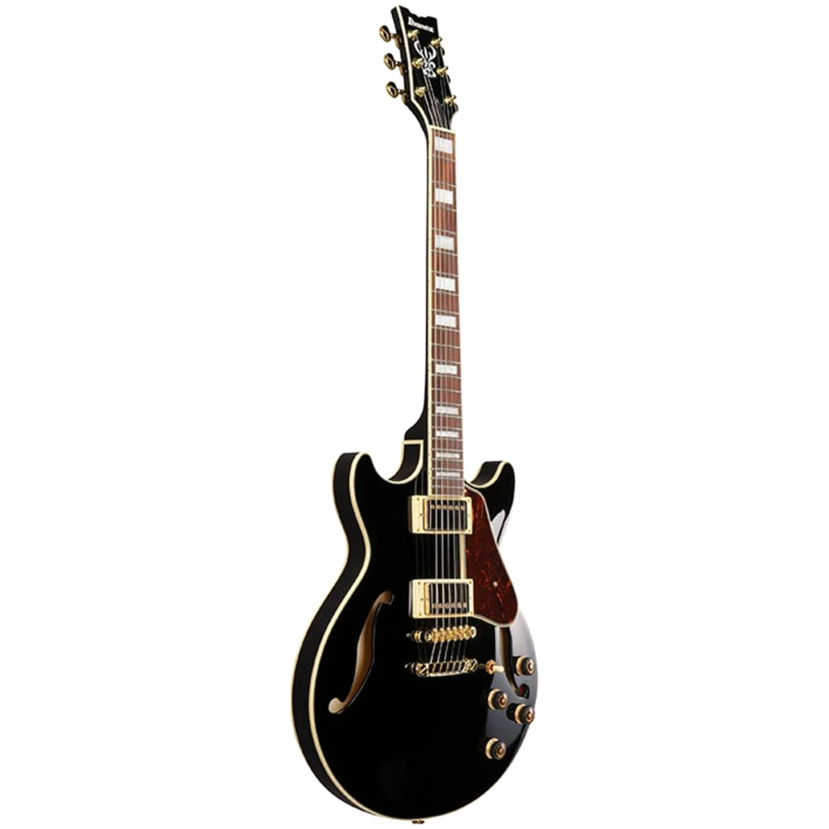 Guitarra eléctrica semihueca compacta Ibanez Artcore AM73G-BK acabado negro brillante
