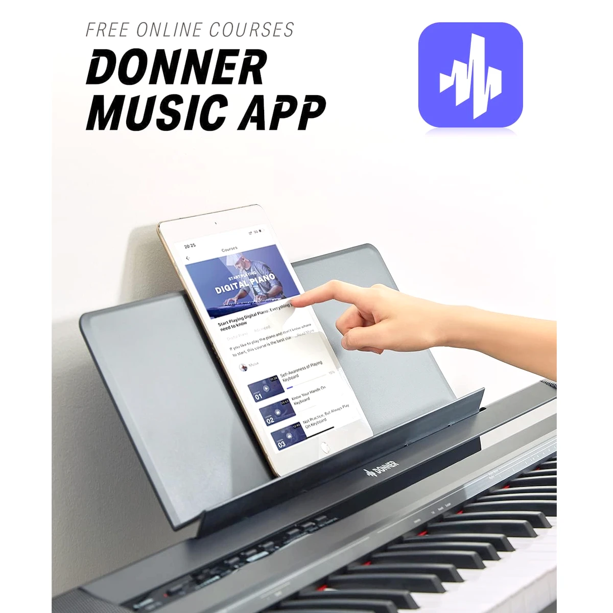 Piano digital de 88 teclas semipesadas Donner DEP-10