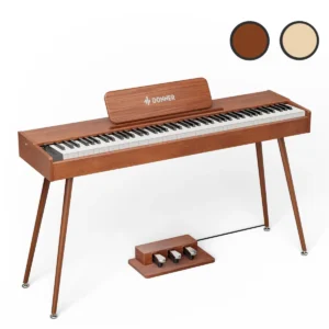 Piano Digital con Mueble Donner DHP-200 Pro 88 Teclas | Hammer Action | Incluye Mueble y Triple Pedal