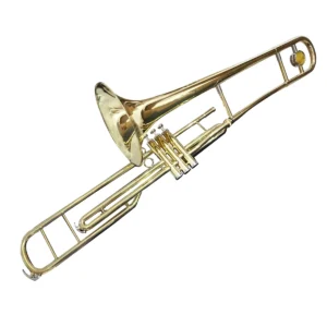 Trombón de émbolos Blessing 6420C-V1 en Do acabado laqueado dorado vista frontal completa