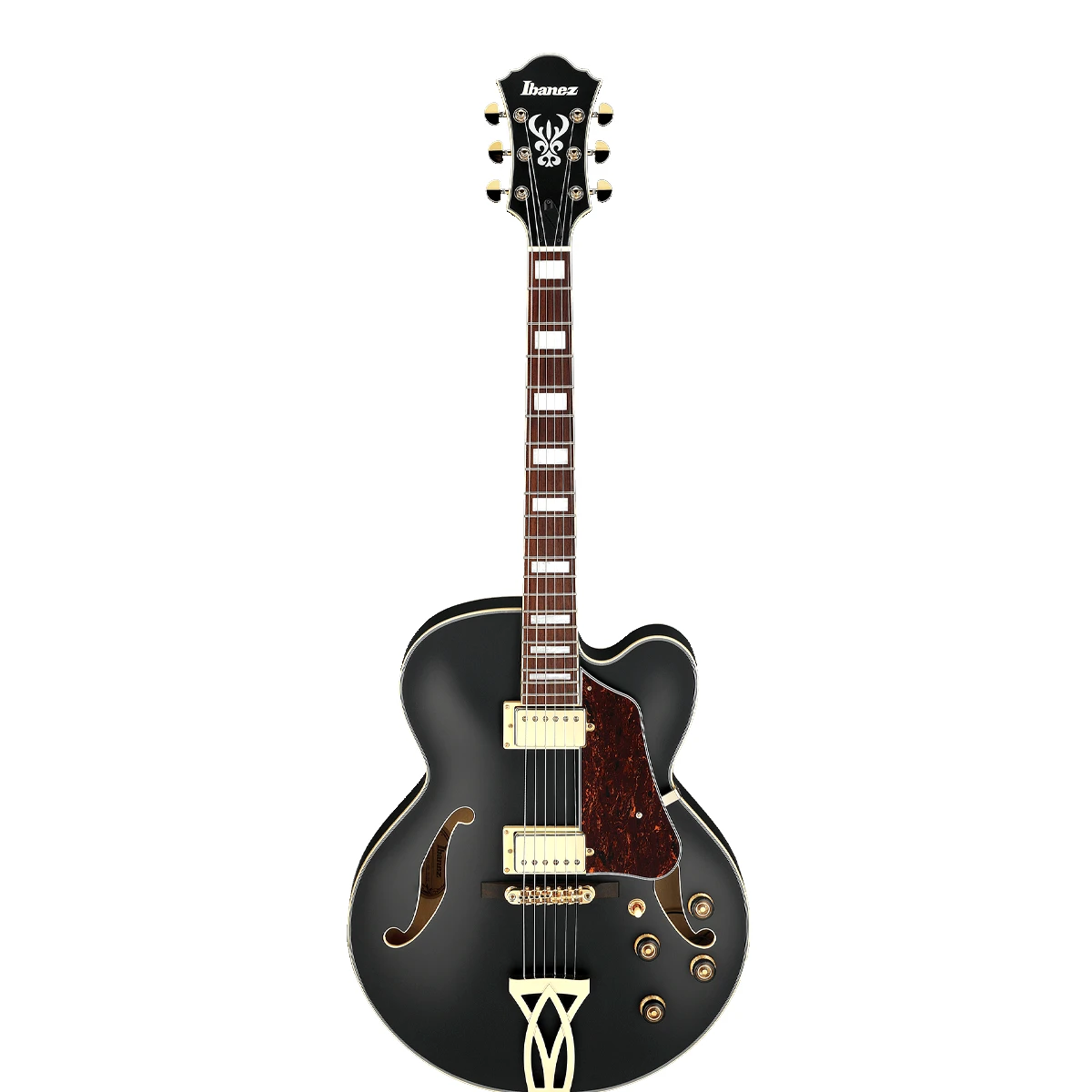 Guitarra eléctrica de cuerpo hueco Ibanez Artcore AF75G-BKF acabado Black Flat