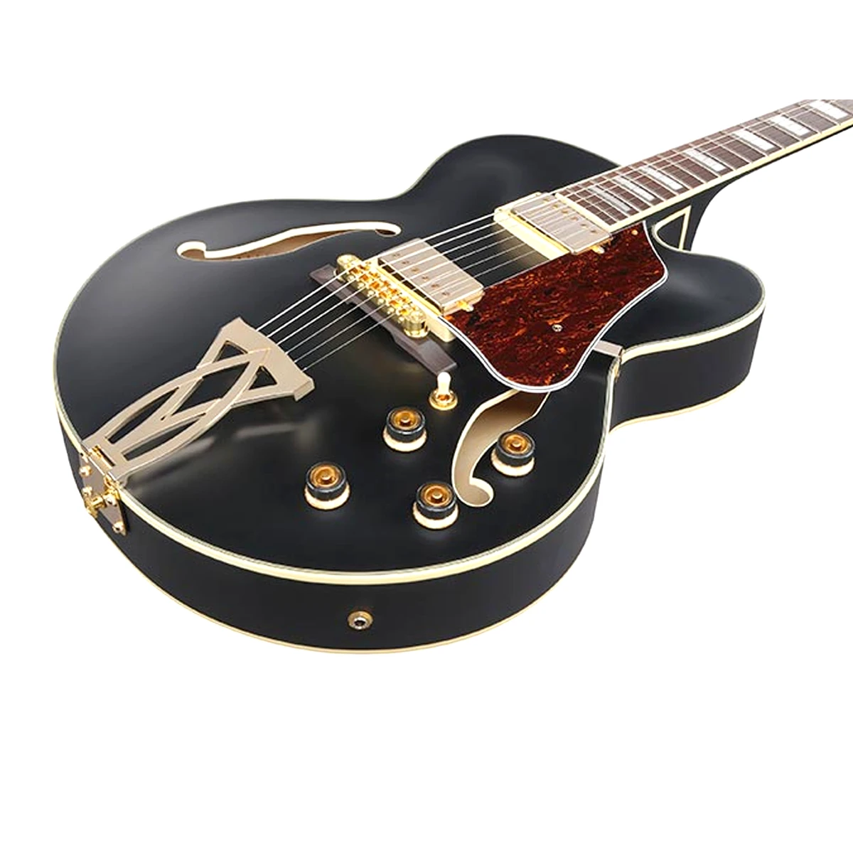 Guitarra eléctrica de cuerpo hueco Ibanez Artcore AF75G-BKF acabado Black Flat