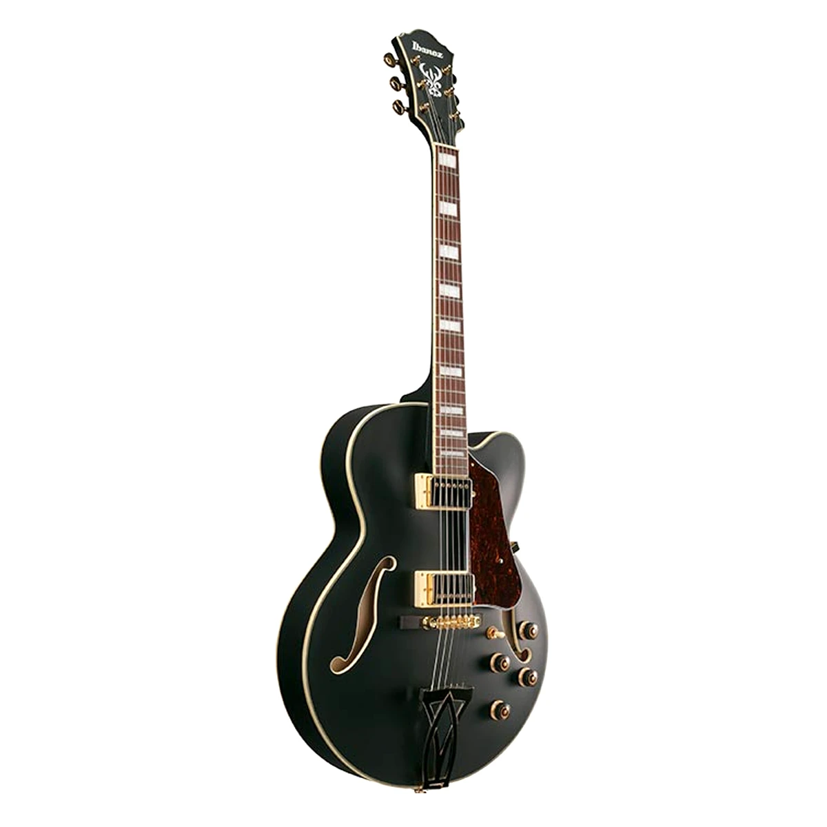 Guitarra eléctrica de cuerpo hueco Ibanez Artcore AF75G-BKF acabado Black Flat