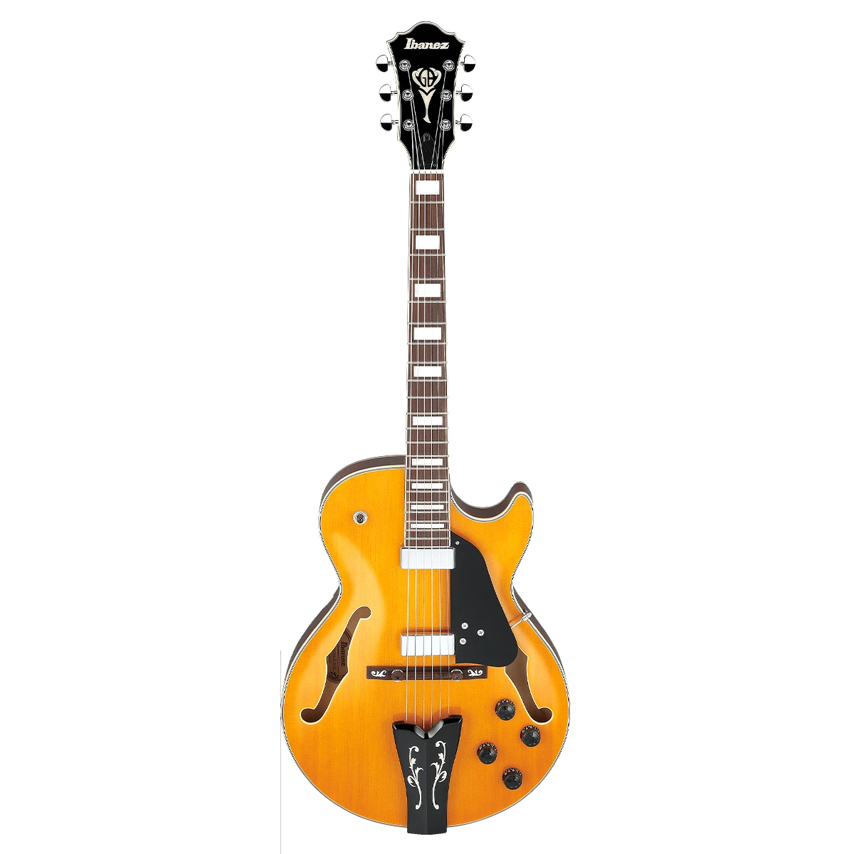Guitarra eléctrica de cuerpo hueco Ibanez GB10EM-AA George Benson acabado Antique Amber
