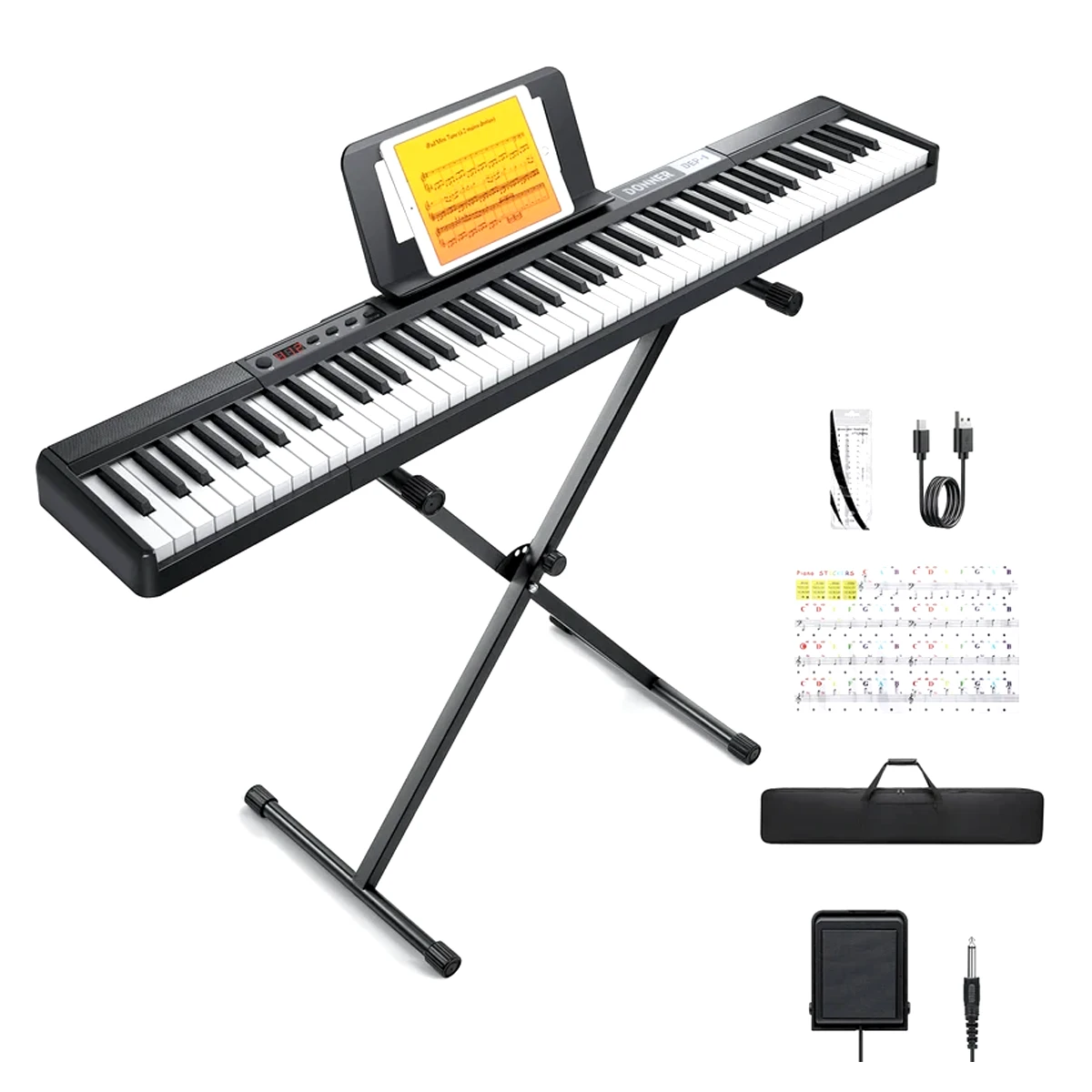 Piano digital de 88 teclas Donner DEP-10 acabado negro