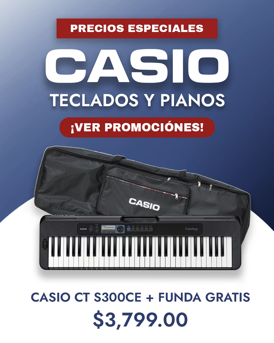 Precios bajos en teclados y pianos marca CASIO