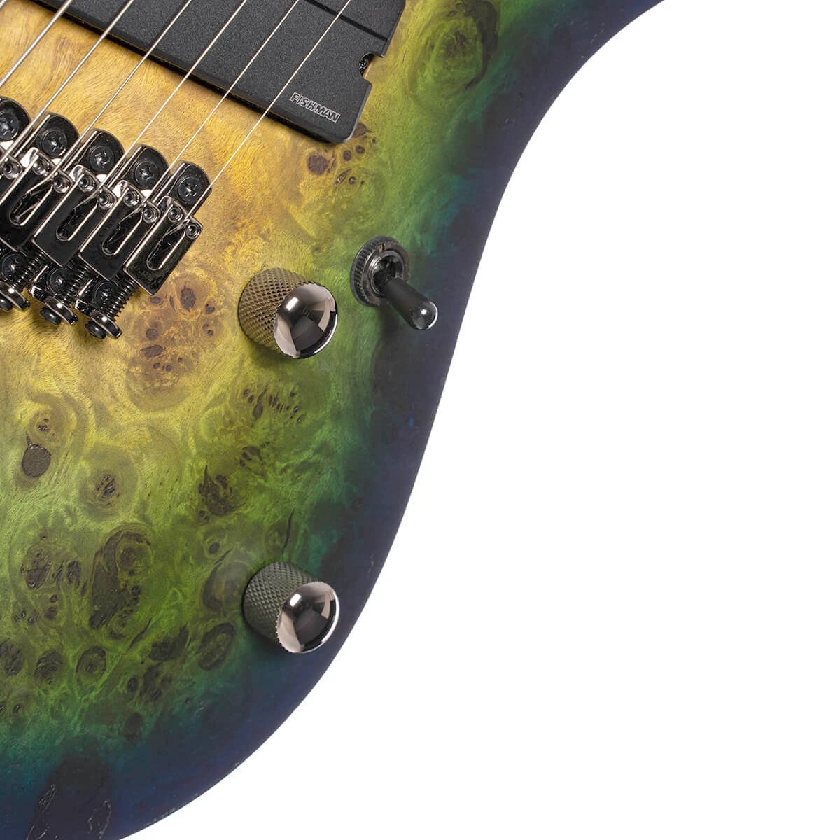 Guitarra eléctrica de 8 cuerdas Cort KX508 Multi Scale II Mariana Blue Burst