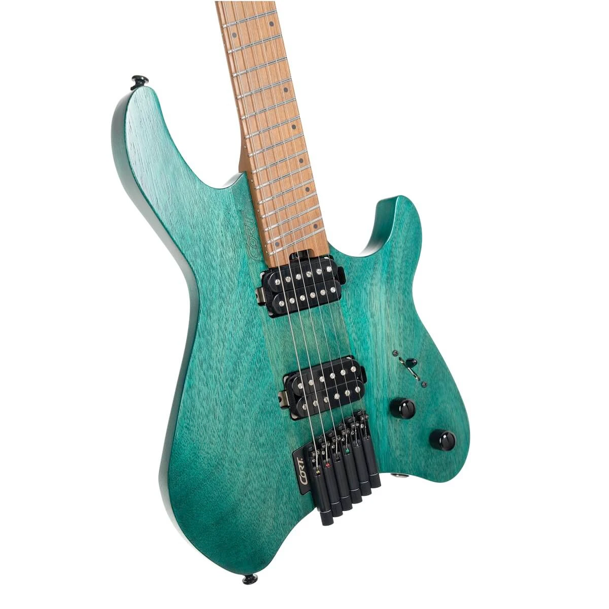 Guitarra eléctrica headless Cort Space G6MS Semi Gloss Turquoise Turquesa