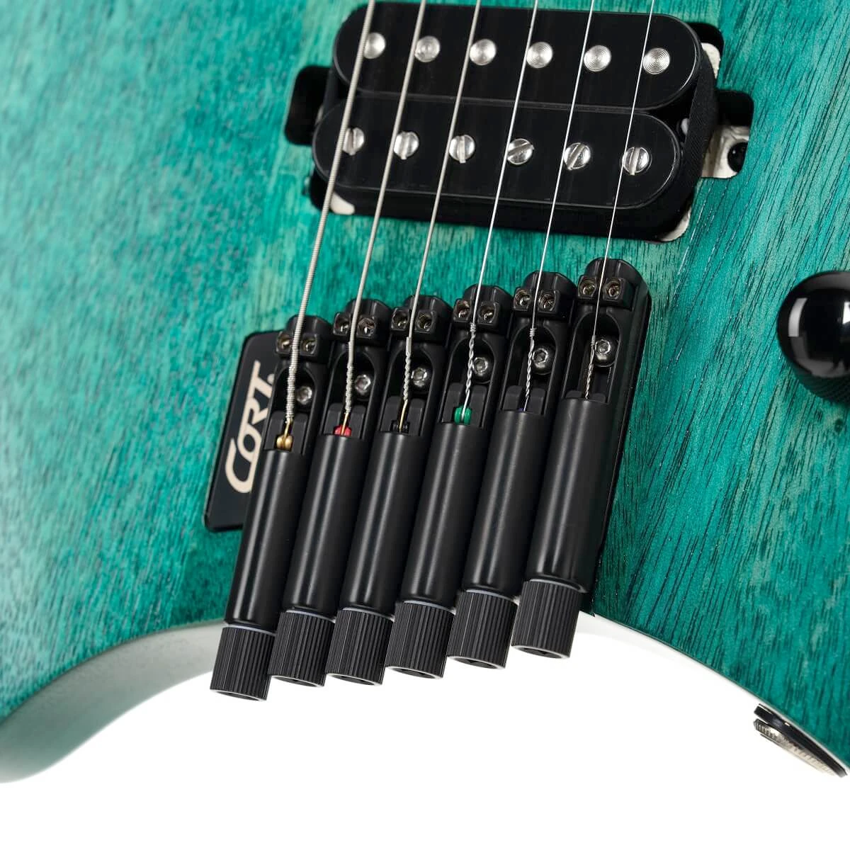 Guitarra eléctrica headless Cort Space G6MS Semi Gloss Turquoise Turquesa